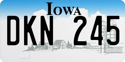 IA license plate DKN245