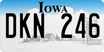 IA license plate DKN246