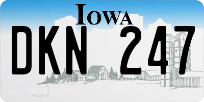IA license plate DKN247