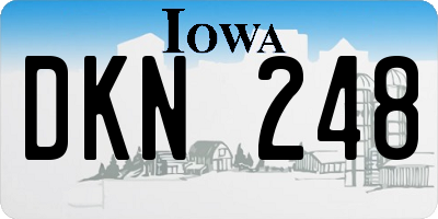 IA license plate DKN248