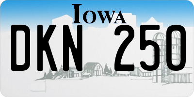 IA license plate DKN250