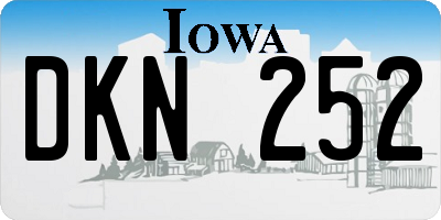 IA license plate DKN252