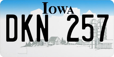 IA license plate DKN257