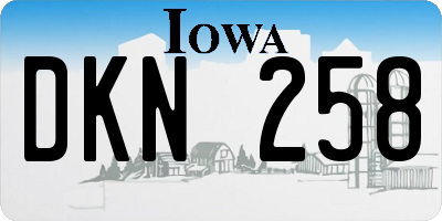 IA license plate DKN258