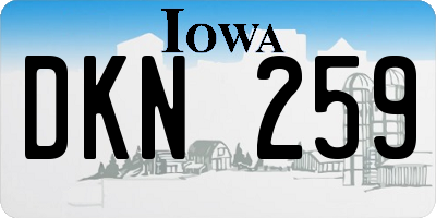 IA license plate DKN259