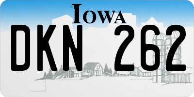 IA license plate DKN262