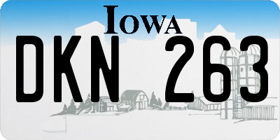 IA license plate DKN263