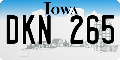 IA license plate DKN265