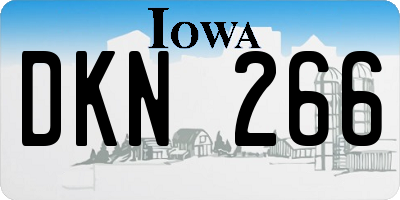 IA license plate DKN266