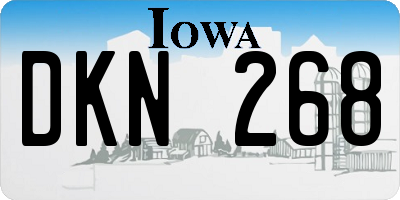 IA license plate DKN268