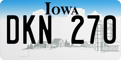IA license plate DKN270
