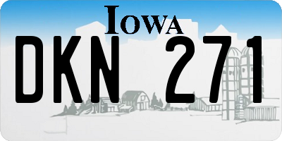 IA license plate DKN271
