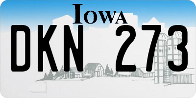 IA license plate DKN273