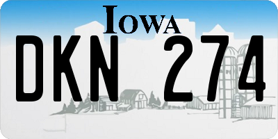 IA license plate DKN274