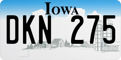IA license plate DKN275