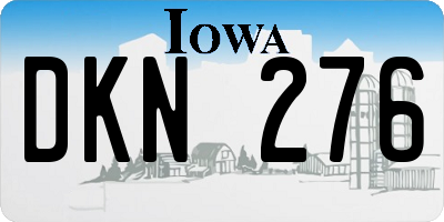 IA license plate DKN276