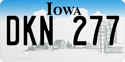 IA license plate DKN277