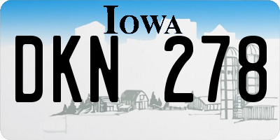 IA license plate DKN278