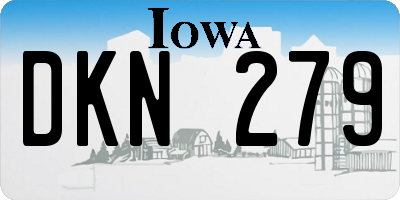 IA license plate DKN279