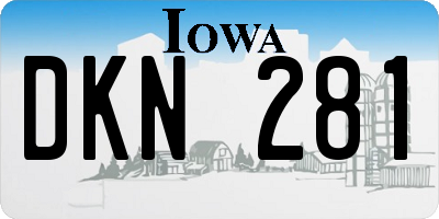 IA license plate DKN281