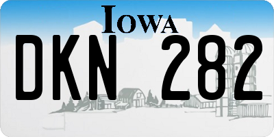 IA license plate DKN282