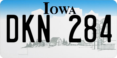 IA license plate DKN284