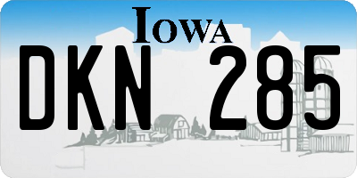 IA license plate DKN285