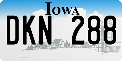IA license plate DKN288
