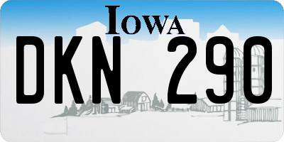 IA license plate DKN290