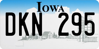 IA license plate DKN295