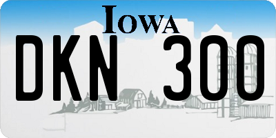 IA license plate DKN300