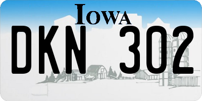 IA license plate DKN302