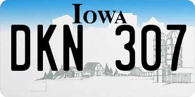 IA license plate DKN307