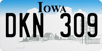 IA license plate DKN309