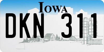 IA license plate DKN311