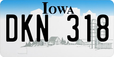 IA license plate DKN318