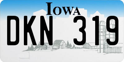 IA license plate DKN319