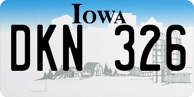 IA license plate DKN326