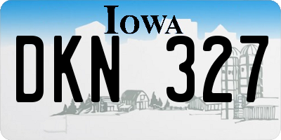 IA license plate DKN327