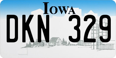 IA license plate DKN329