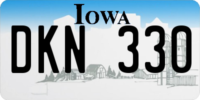 IA license plate DKN330