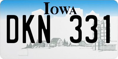 IA license plate DKN331