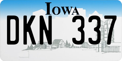 IA license plate DKN337