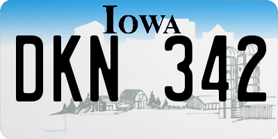 IA license plate DKN342