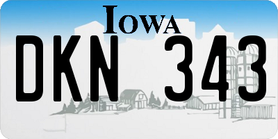 IA license plate DKN343