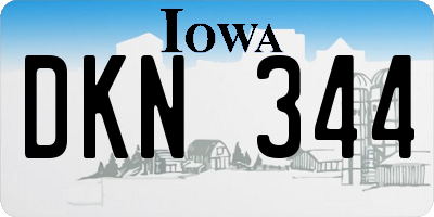 IA license plate DKN344