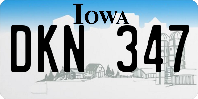 IA license plate DKN347