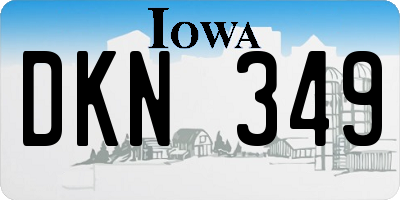 IA license plate DKN349