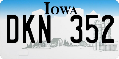 IA license plate DKN352