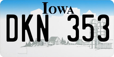 IA license plate DKN353